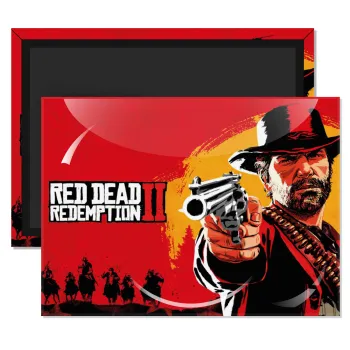 Red Dead Redemption 2, Ορθογώνιο μαγνητάκι ψυγείου διάστασης 9x6cm