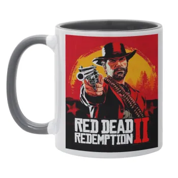 Red Dead Redemption 2, Κούπα χρωματιστή γκρι, κεραμική, 330ml