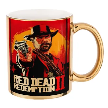 Red Dead Redemption 2, Mug ceramic, gold mirror, 330ml