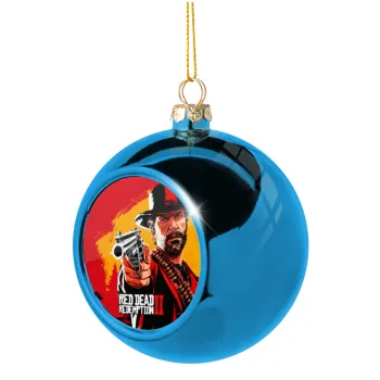 Red Dead Redemption 2, Blue Christmas tree ball ornament 8cm