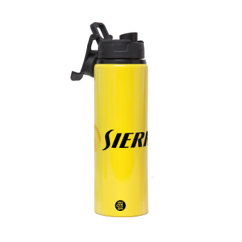 SIERRA, Metallic water bottle with safety lid, 850ml aluminum