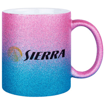 SIERRA, Κούπα Χρυσή/Μπλε Glitter, κεραμική, 330ml