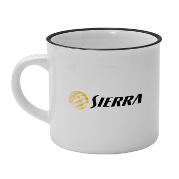 SIERRA, Κούπα κεραμική vintage Λευκή/Μαύρη 230ml