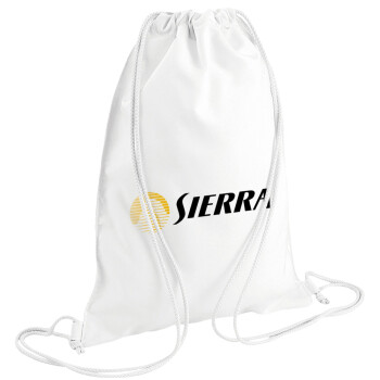 SIERRA, Τσάντα πλάτης πουγκί GYMBAG λευκή (28x40cm)