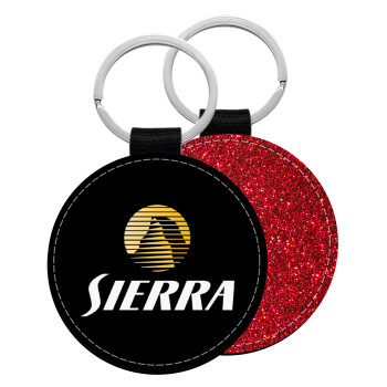 SIERRA, Μπρελόκ Δερματίνη, στρογγυλό ΚΟΚΚΙΝΟ (5cm)