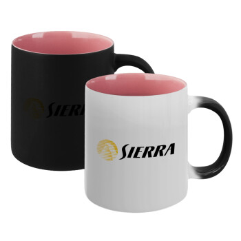 SIERRA, Κούπα Μαγική εσωτερικό ΡΟΖ, κεραμική 330ml που αλλάζει χρώμα με το ζεστό ρόφημα (1 τεμάχιο)