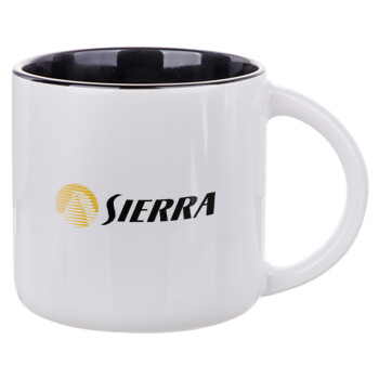 SIERRA, Κούπα κεραμική 400ml Λευκή/Μαύρη