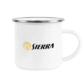 SIERRA, Metallic enamel cup white 360ml