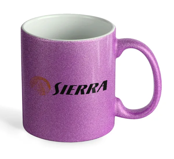 SIERRA — Κούπα Μωβ Glitter που γυαλίζει, κεραμική, 330ml