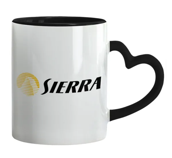 SIERRA — Mug heart black handle, ceramic, 330ml