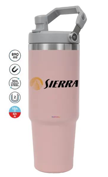 SIERRA — PINK Travel Tumbler with Handle 890ml