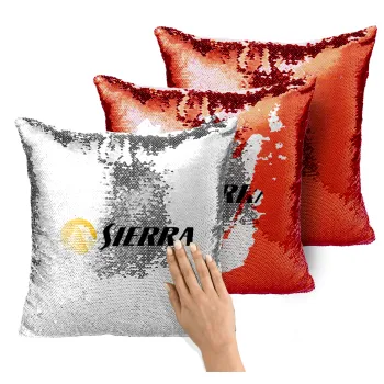SIERRA, Μαξιλάρι καναπέ Μαγικό Κόκκινο με πούλιες 40x40cm περιέχεται το γέμισμα