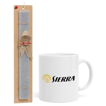 SIERRA, Easter Set, Ceramic Cup (330ml) & Easter aromatic flat candle (30cm) (GRAY)