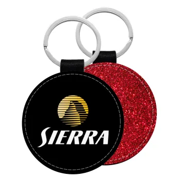 SIERRA, Μπρελόκ Δερματίνη, στρογγυλό ΚΟΚΚΙΝΟ (5cm)