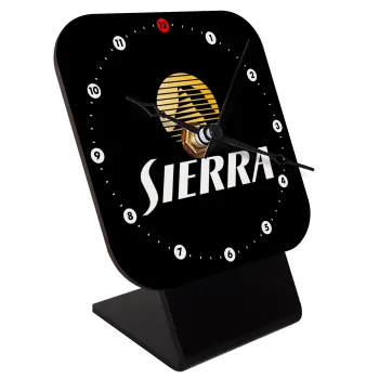 SIERRA, Quartz Wooden table clock with hands (10cm)