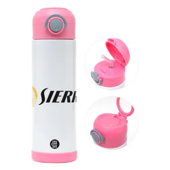 SIERRA, Παιδικό παγούρι θερμό, ανοξείδωτο, με καλαμάκι ασφαλείας, ΡΟΖ (500ml)