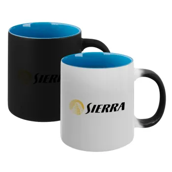 SIERRA, Κούπα Μαγική εσωτερικό μπλε, κεραμική 330ml που αλλάζει χρώμα με το ζεστό ρόφημα