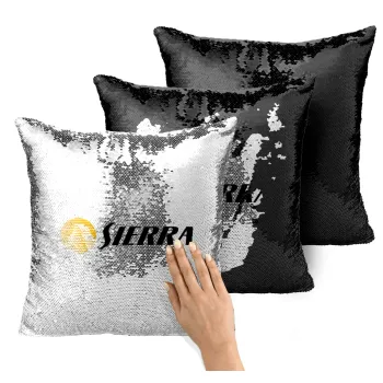SIERRA, Μαξιλάρι καναπέ Μαγικό Μαύρο με πούλιες 40x40cm περιέχεται το γέμισμα