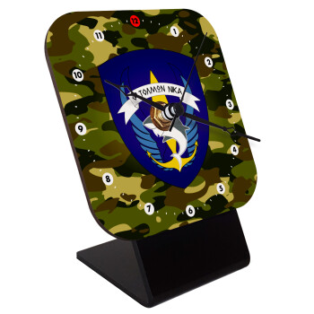 Ο τολμών νικά, καρχαρίας, Επιτραπέζιο ρολόι ξύλινο με δείκτες (10cm)