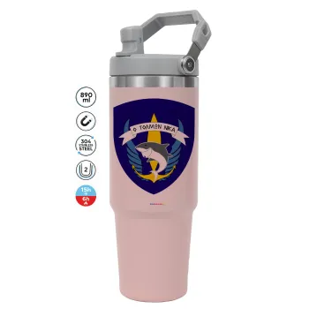 Hellas special force's shark, Pink color, 890ml (30oz) stainless Steel Tumbler with Handle