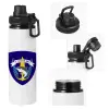 Metal water bottle with safety cap, aluminum 850ml