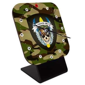 Special force, Quartz Wooden table clock with hands (10cm)