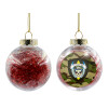Transparent Christmas tree ball ornament with red filling 8cm