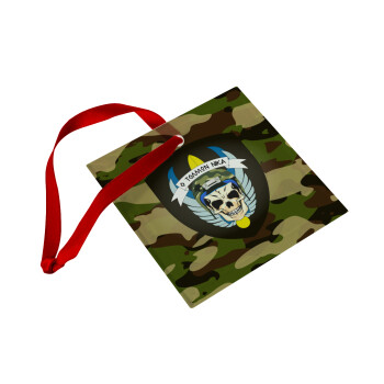 Special force, Christmas ornament, glass square ornament 9x9cm