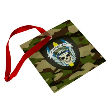 Special force, Christmas ornament, glass square ornament 9x9cm