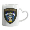Mug heart handle, ceramic, 330ml