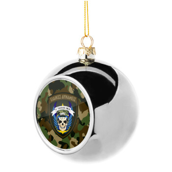 Hellas special force's, Silver 8cm Christmas tree ball ornament