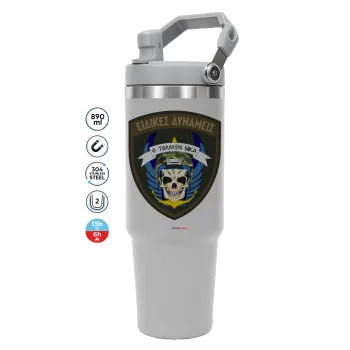 Hellas special force's, GREY color, 890ml (30oz) stainless Steel Tumbler with Handle