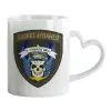 Mug heart handle, ceramic, 330ml