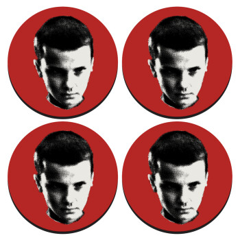 Stranger Things Eleven, SET of 4 round wooden coasters (9cm)
