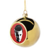 Golden Christmas tree ball ornament 8cm