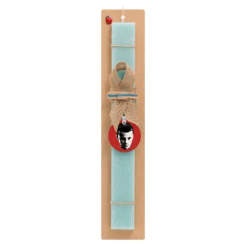 Stranger Things Eleven, Easter Set, wooden keychain & aromatic flat Easter candle (30cm) (TURQUOISE)