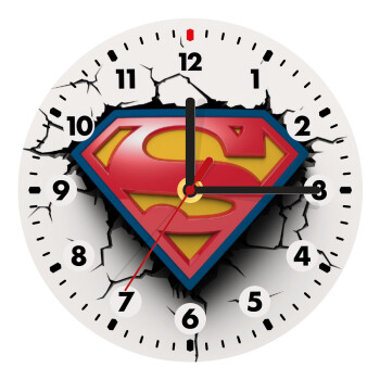 Superman cracked, Wooden wall clock (20cm)