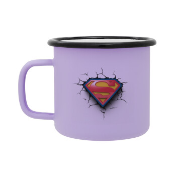 Superman cracked, Κούπα Μεταλλική εμαγιέ ΜΑΤ Light Pastel Purple 360ml