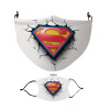 Superman cracked, Μάσκα υφασμάτινη Ενηλίκων πολλαπλών στρώσεων με υποδοχή φίλτρου