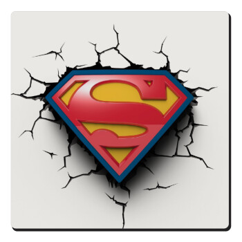 Superman cracked, Τετράγωνο μαγνητάκι ξύλινο 6x6cm