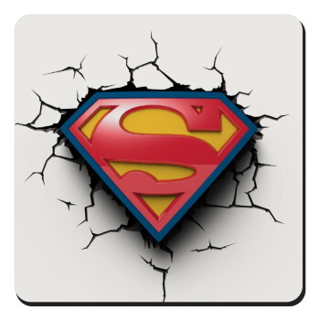 Superman cracked, Τετράγωνο μαγνητάκι ξύλινο 9x9cm