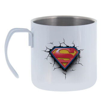 Superman cracked, Mug Stainless steel double wall 400ml