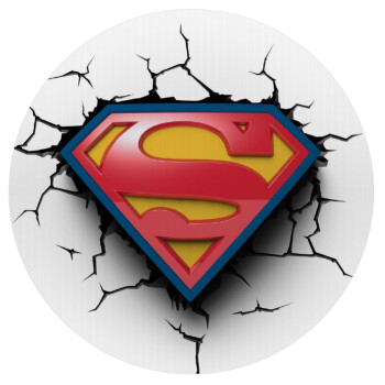 Superman cracked, Mousepad Round 20cm