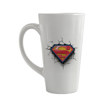 Superman cracked, Κούπα κωνική Latte Μεγάλη, κεραμική, 450ml