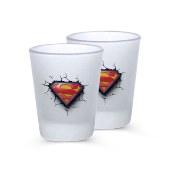 Superman cracked, Σφηνοπότηρα γυάλινα 45ml του πάγου (2 τεμάχια)