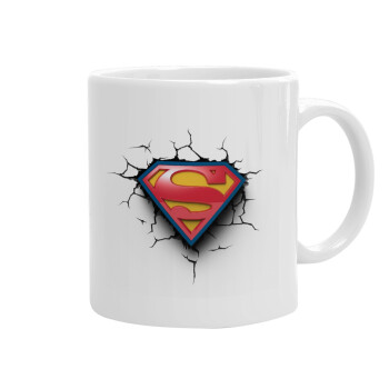 Superman cracked, Κούπα, κεραμική, 330ml