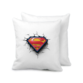 Superman cracked, Sofa cushion 40x40cm includes filling