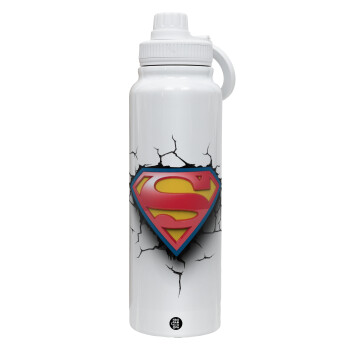 Superman cracked, Θερμός 1L Ανοξείδωτο με Βάση Κινητού & Διπλά Τοιχώματα