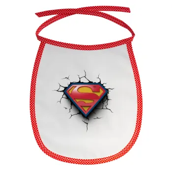 Superman cracked, Σαλιάρα μωρού αλέκιαστη με κορδόνι Κόκκινη
