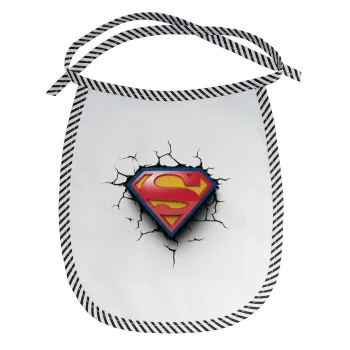 Superman cracked, Σαλιάρα μωρού αλέκιαστη με κορδόνι Μαύρη